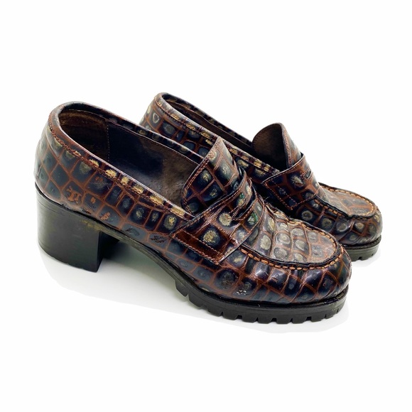 Vintage Guess croc loafer heels - Picture 1 of 6